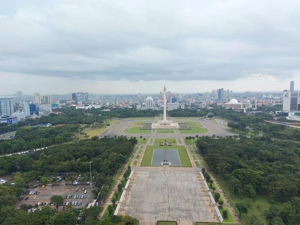 Jakarta Indonesien Juni 2022 Flygfoto Nationella Monument — Stockfoto