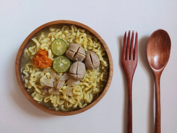 Mie Kocok Traditional Food Bandung Indonesia Savory Taste Consist Noodle — Fotografia de Stock