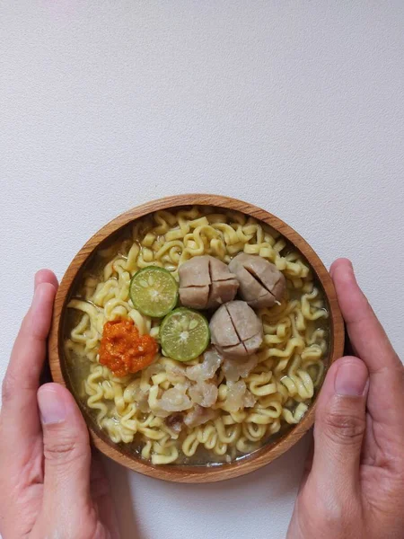 Mie Kocok Traditional Food Bandung Indonesia Savory Taste Consist Noodle — Stockfoto