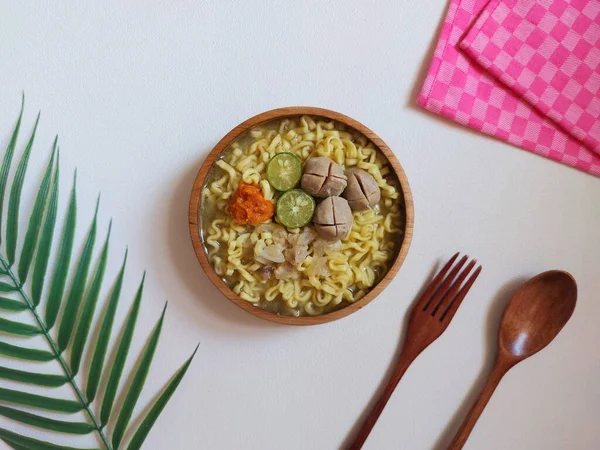 Mie Kocok Traditional Food Bandung Indonesia Savory Taste Consist Noodle — Photo