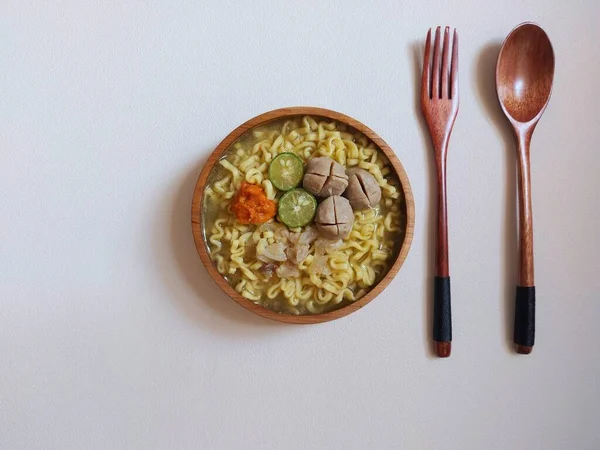 Mie Kocok Cibo Tradizionale Bandung Indonesia Sapore Sapido Composto Tagliatelle — Foto Stock