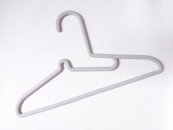 Grey Plastic Laundry Hanger Isolated Background White — Stock fotografie