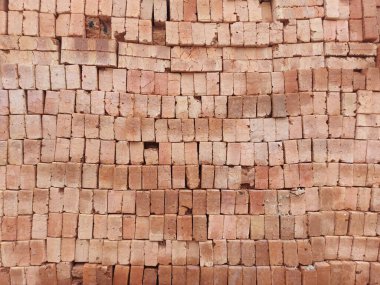Tuğla yığını. Çerçeve fotoğrafçılığı konseptini. arka plan olarak kullanılabilir..