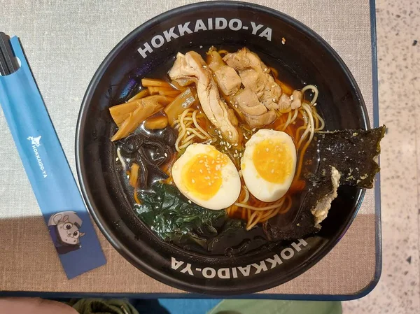 Jacarta Indonésia Julho 2022 Shoyu Ramen Autêntico Japão Feito Macarrão — Fotografia de Stock