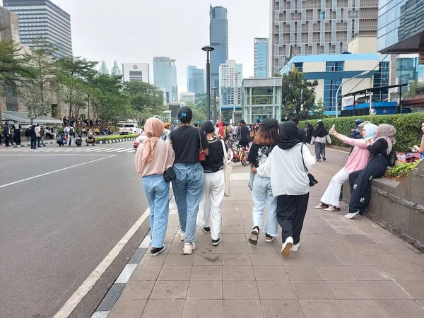 Jakarta Indonésia Julho 2022 Atmosfera Rua Scbd Sudirman Central Business — Fotografia de Stock