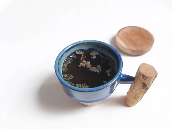 Cup Tea Compeleted Dried Leaf Tea Healthy Drink Aesthetic Minimalist — Φωτογραφία Αρχείου