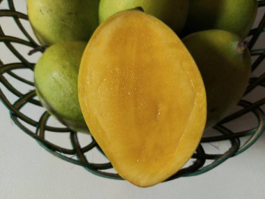 Mango honey. It is one of the mango cultivars from Indonesia.  This mango is called Mango Honey because it tastes very sweet like Honey.
