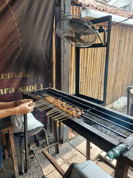 Karawang Indonesia July 2022 Process Grilled Sate Maranggi Traditional Food — ストック写真