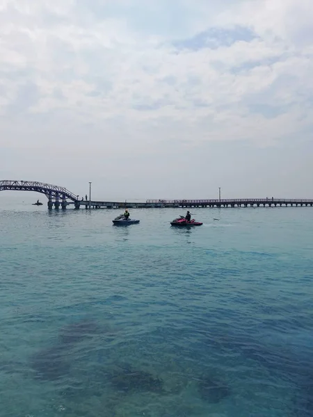 Jakarta Indonésie Červenec 2022 Jembatan Cinta Nejznámější Most Ostrově Tidung — Stock fotografie