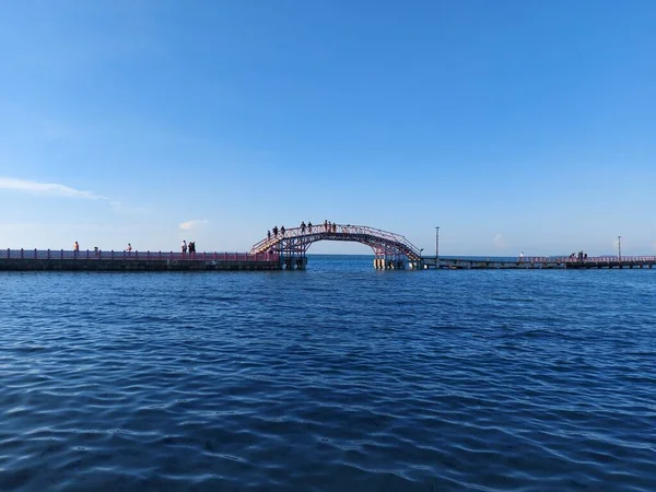 Jakarta Indonesia July 2022 Jembatan Cinta Most Famous Bridge Tidung — Stock Photo, Image