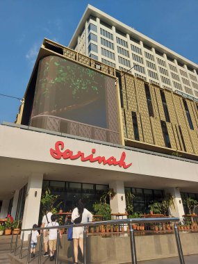 Jakarta,indonesia-july 31 2022: sarinah building. This building is the first special store building in Indonesia. It was the first skyscraper to be built in Jakarta.