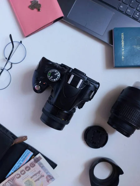 Bogor Indonesia August 2022 Traveller Photography Concept Consist Camera Lens — Stockfoto