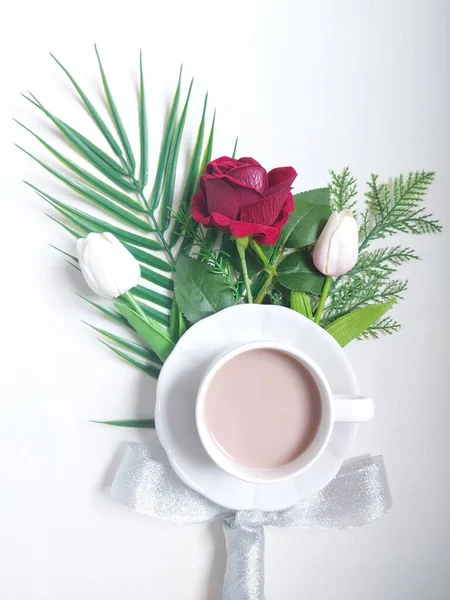 Cup Chocolate Drink Isolated Background White Minimalist Aesthetic Image — Stock Photo, Image
