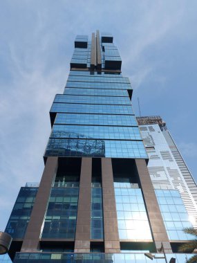 Jakarta, Endonezya-Ağustos 21 2022: UOB Plaza Thamrin Jakarta Binası. 