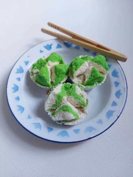 Bolu Kukus Traditional Steamed Cake Indonesia Made Flour Eggs Sugar — 图库照片