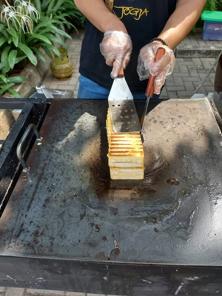 Bogor Indonesia August 2022 Roti Bakar Lumer Toast Street Food — Stockfoto