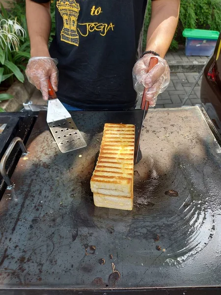 Bogor Indonesia August 2022 Roti Bakar Lumer Toast Street Food — Stockfoto