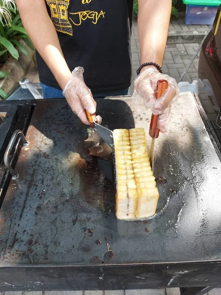 Bogor Indonesia August 2022 Roti Bakar Lumer Toast Street Food — 图库照片