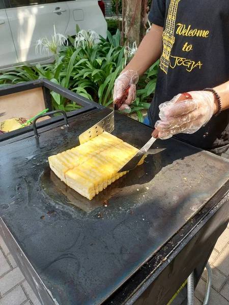 Bogor Indonesia August 2022 Roti Bakar Lumer Toast Street Food — Stockfoto