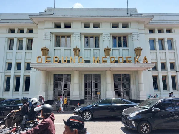 Bandung Indonésia Setembro 2022 Atmosfera Tráfego Jalan Asia Afrika Bandung — Fotografia de Stock