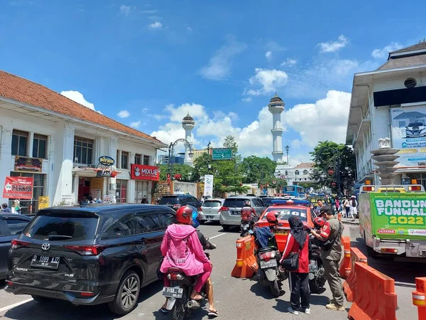 Bandung Indonesia Sephet 2022 Lalu Lintas Jalan Asia Afrika Bandung — Stok Foto