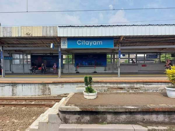 Bogor Indonésia Setembro 2022 Citayam Station Estação Trânsito Localizada Bogor — Fotografia de Stock