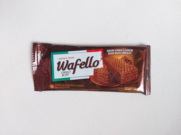 Bogor Indonesia September 2022 Wafer Cream Chocolate Wafello Brand Indonesian — Stock Photo, Image