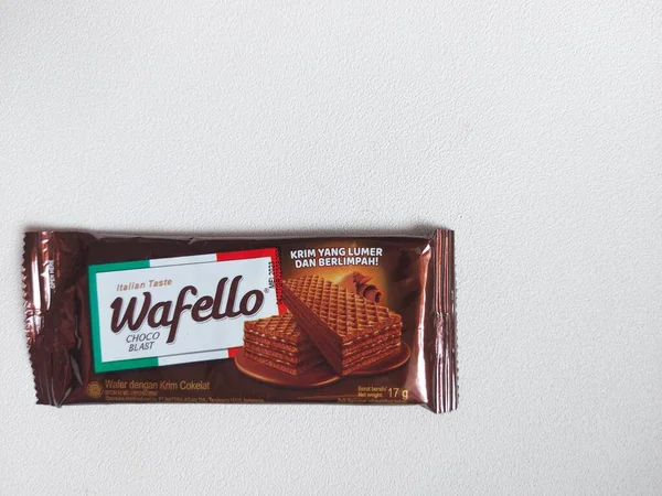 Bogor Indonesia September 2022 Wafer Cream Chocolate Wafello Brand Indonesian — Stock Photo, Image