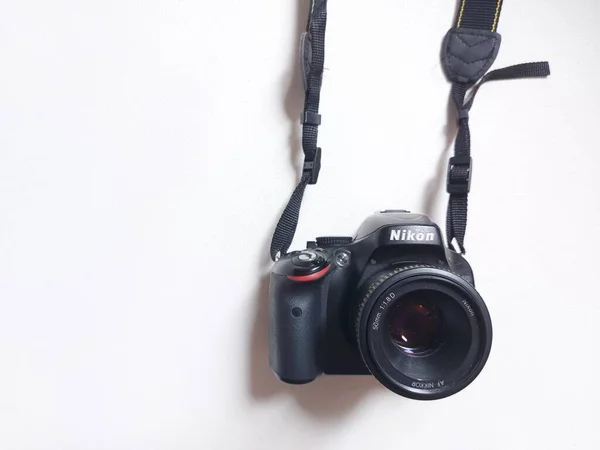 Bogor 2022 Nikon D5100 Dslr Camera Zwarte Kleur Aangevuld Met — Stockfoto