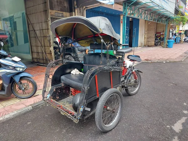 Yogyakarta Indonesia Oct 2022 Bentor Tricycle Becak Tricyclolo Rickshaw Trickshaw — Stock Photo, Image
