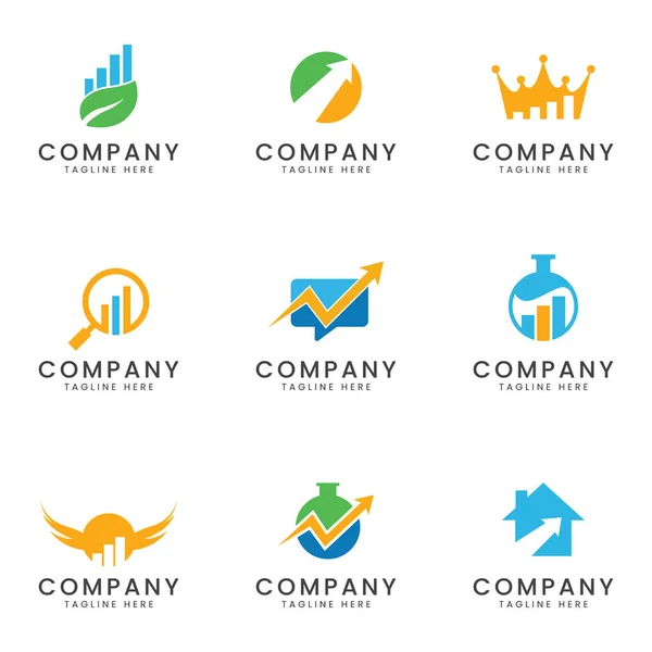 Set Seo Marketing Business Logo Icon Design Multipurpose Company — Stock Vector