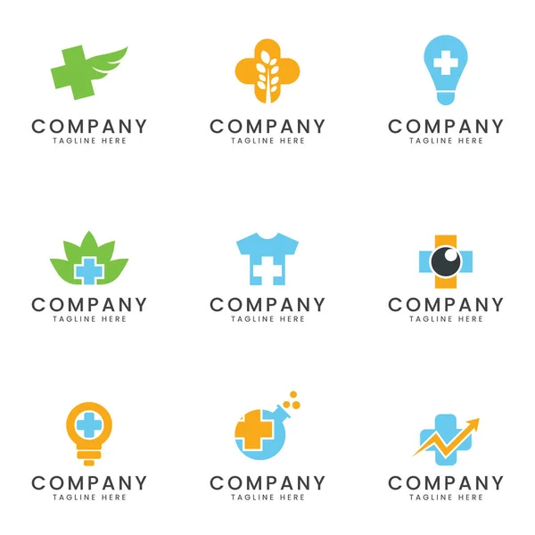 Set Health Medical Business Logo Icon Design Multipurpose Company — Stock Vector