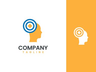 Pozitif akıl logosu şablonu, pozitif beyin logosu