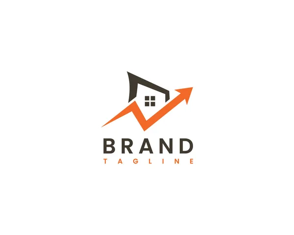 Маркетинг Нерухомості Сео Логотип Шаблон Концепція Будинку Стріли — стоковий вектор