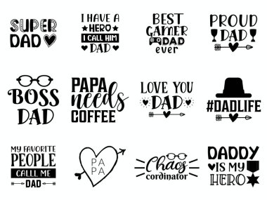 Babalar Günü el yazması vektör kümesi