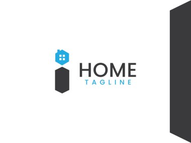 Emlak logosu şablonu, Mektup I ve ev konsepti