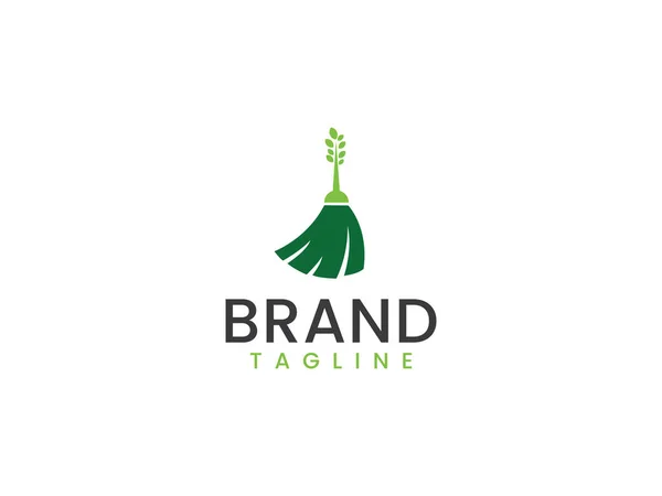 Templat Logo Layanan Pembersihan Bisnis Konsep Ramah Eco - Stok Vektor