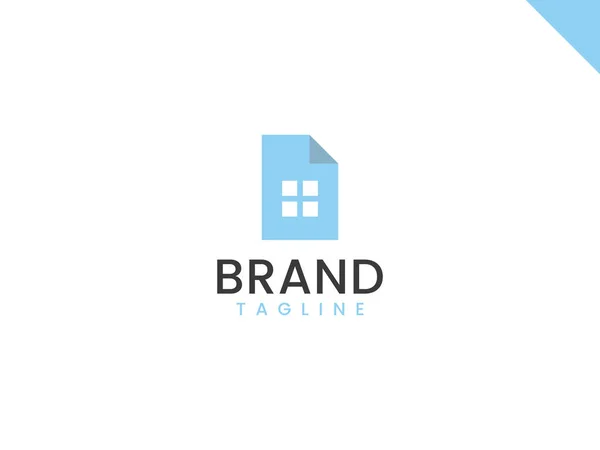 Real Estate Document Logo Template Document Home Concept — стоковый вектор