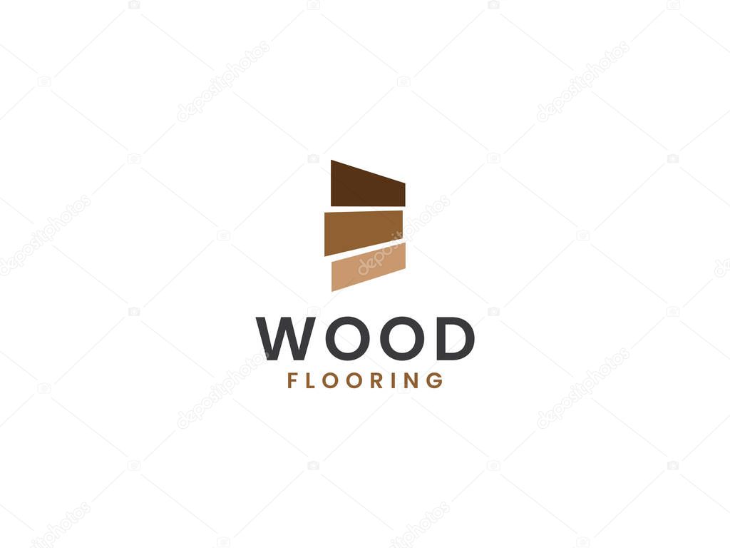 Creative wood flooring logo template