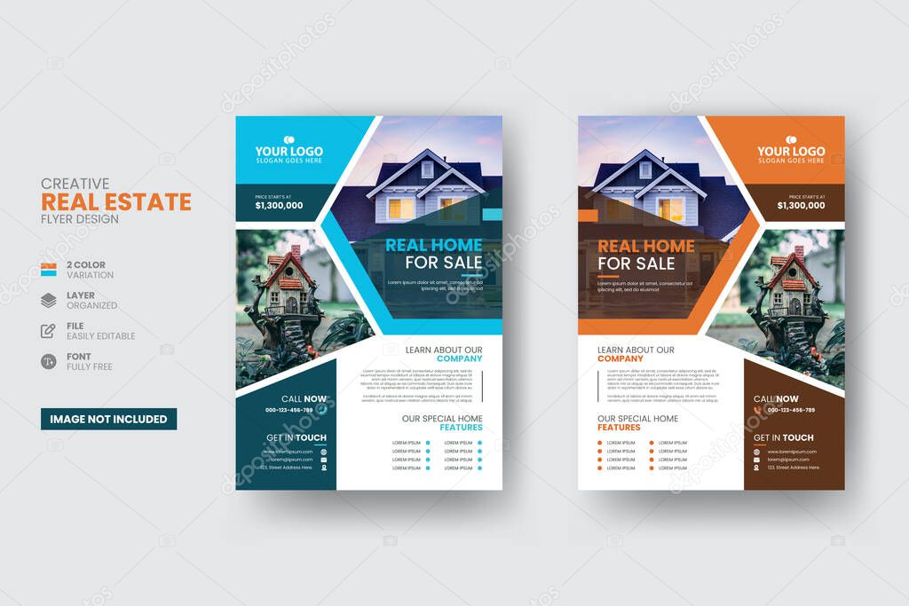 This is a creative real estate flyer design template