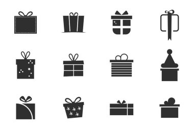 Noel hediyesi kutusu vektör simgesi seti