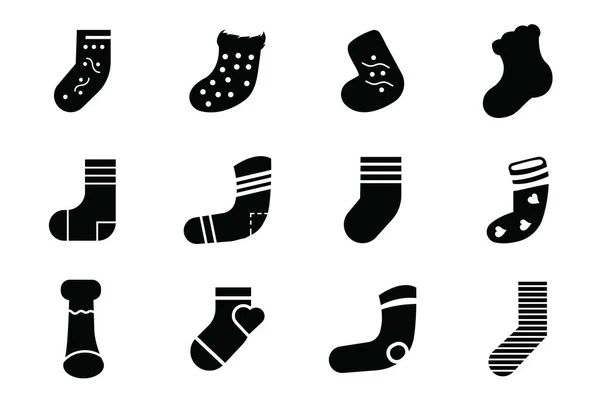 Set Christmas Sock Vectors Icon — Stock Vector