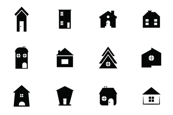 Set Von Home Vektoren Icon Design — Stockvektor
