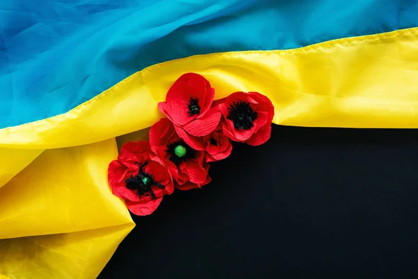 Vlajka Ukrajiny Prostorem Pro Text — Stock fotografie
