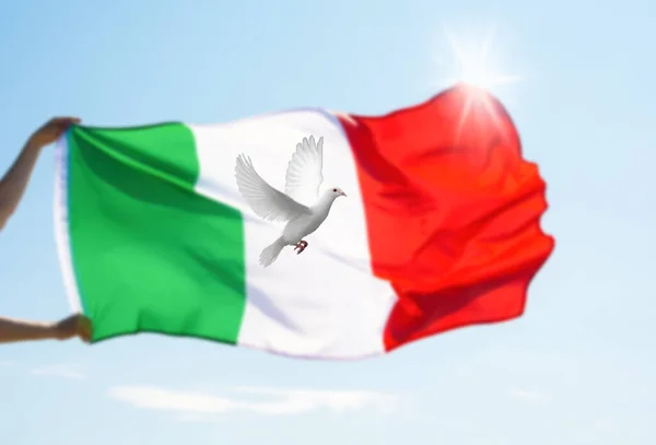 Italienskt Kort Italiensk Flagga Bakgrund Nationell Helgdag — Stockfoto