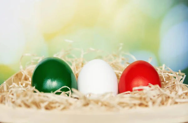 Huevos Pascua Como Color Bandera Italiana Húngara Búlgara Roja Blanca Imágenes De Stock Sin Royalties Gratis