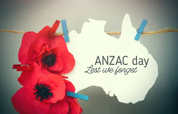 Anzac Day オーストラリアとニュージーランドの国民の祝日 ケシの花記念背景 ストック画像