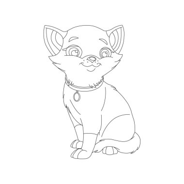 Sevimli kedi Hayvan Renklendirme sayfası çizim çizelgesi