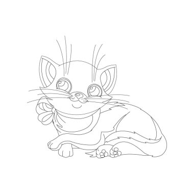 Sevimli kedi Hayvan Renklendirme sayfası çizim çizelgesi