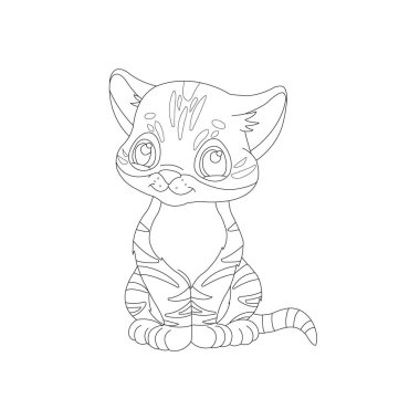 Sevimli kedi Hayvan Renklendirme sayfası çizim çizelgesi